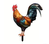 Estaca acrílica para jardín, adorno caprichoso de conejo 2D para arte de patio al aire libre, inserto de suelo de jardín con temática de aves de corral, estatua decorativa resistente a la intemperie