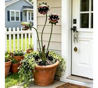 Estaca caprichosa de metal para jardín de plantas carnívoras, hecha a mano de 63,5 cm, gran Venus, monstruos, atrapamoscas para exteriores, arte duradero para jardín, patio, césped, decoración de