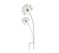 Estaca de hierro con temática de diente de león para uso en exteriores en jardines, patios, patios y balcones con resistencia natural a la intemperie (A)
