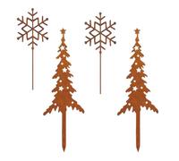 Estaca de jardín de Navidad de metal con ciervo para decoración de plantas, A