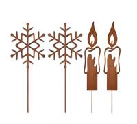 Estaca de jardín de Navidad de metal con ciervo para decoración de plantas, B