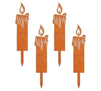 Estaca de jardín de Navidad de metal con ciervo para decoración de plantas, E
