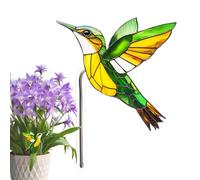 Estaca De Jardín Para Pájaros - Decoración Acrílica De Patio 2D, De Paisaje | Exhibición Inspirada En Vidrieras Para Césped Junto A La Piscina, Patio, Parque, Margarita, Cactus, Orquídeas De Al