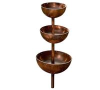 Estaca De Jardín Para Recoger Lluvia, Soporte De Jardín Para Cosechador De Agua De Lluvia De Metal Oxidado Con Cuenco De Agua | Estaca Colectora De Llluvia Para Patio, Porche, Pasarela, Patio