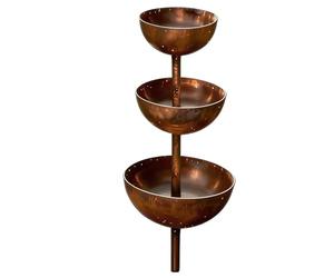 Estaca De Jardín Para Recoger Lluvia, Soporte De Jardín Para Cosechador De Agua De Lluvia De Metal Oxidado Con Cuenco De Agua | Estaca Colectora De Llluvia Para Patio, Porche, Pasarela, Patio