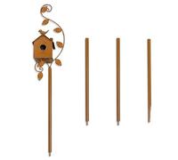 Estaca de Metal para Casas de Pájaros, Casa de Pájaros Envejecida de Cobre Sintético, Estaca Decorativa para Jardín Al Aire Libre, Casas de Pájaros para Decoración de Jardín Exterior