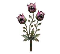 Estaca de metal para plantas carnívoras, escultura carnívora gótica caprichosa, decoración de estaca de jardín, para el hogar, patio, césped, pasillos, patios, vallas, granjas, exteriores, primavera y
