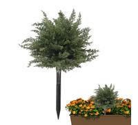 Estaca de pino artificial: ramas de PVC resistentes a la intemperie, estructura de aguja verde natural, decoración exterior fácil de instalar, acento de paisaje perenne realista | Árbol de exhibición