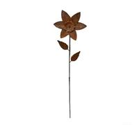 Estaca decorativa de metal para jardín con una sola hoja giratoria y construcción de hierro resistente a la corrosión para una mejora estética al aire libre de larga duración