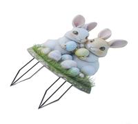 Estaca festiva de jardín de Pascua con formas de conejo y huevo para decoración de temporada de jardines, patios y pasarelas (OH831)