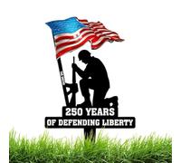 Estaca Metálica para Jardín,Resistente A La Oxidación Y Clima Patriótico - 250 Años Defendiendo Estaca de Jardín Metálica,para Balcón Terraza Sendero Porche Exterior Primavera Naturaleza Interior