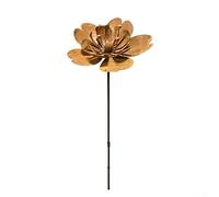 Estaca rústica de hierro fundido de 17.7 x 6.1 pulgadas con diseño de pájaro floral, adorno de césped de hierro forjado para patio al aire libre para decoración de patio,