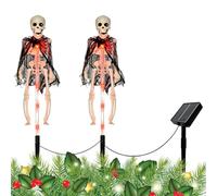 Estaca Solar Esqueleto Figura Iluminada De Calavera Realista Para Estaca