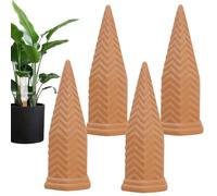 Estacas Autorriego Terracota | Liberación lenta 4 piezas inserto para maceta | Púas Autorriego Para Plantas | para plantas de interior, macetas de flores, balcón, jardín, alféizar de ventana, patio,