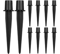 Estacas de Aluminio Negras 10 Piezas para Luces de Jardín | Compatible Postes de 20mm, para Césped y Senderos, Superficie Lisa, Reposicionables