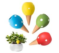 Estacas De Autorriego De Terracota - 4 Bolas Esféricas de Riego por Automático | Globos De Riego para Plantas - para Jardín, Patio, Balcón, Alféizar Ventana, Verduras, Hortalizas Y Las Plantas