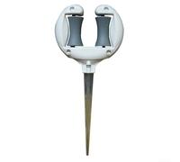 Estacas de guía de manguera de metal centradas en exteriores que ofrecen una utilidad combinada de estaca y rodillo para el mantenimiento rutinario del jardín (blanco)