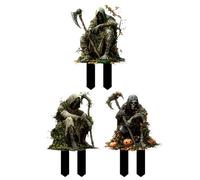 Estacas de Halloween para patio, estacas planas de acrílico gótico para una configuración decorativa espeluznante, ligero reutilizable de estilo espeluznante, suministros de celebración para