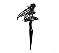 Estacas de metal para jardín, paquete de 3 de 11.8 pulgadas, decoración de silueta de hada de hierro, resistente a la corrosión, arte de césped al aire libre para patio y patio