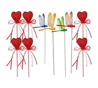 Estacas de para césped, decoración de paisajismo de Patio, púas de Ramo de Flores en Forma de corazón, para jardineros, paisajistas, Interiores y Exteriores, paisajistas, Caminos, césped