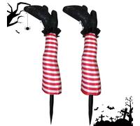 Estacas De Piernas De Bruja para Suelo | Divertidas Estacas de Piernas de Bruja Al Revés | Realistas Decoraciones de Halloween para Jardín Balcón Patio Porche Césped Techo Parque Sendero