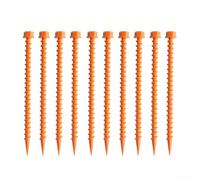 Estacas de plástico para tienda de campaña de 26 cm, estacas de tierra resistentes para camping, senderismo, playa, barro, hierba, pinzas de nailon antioxidantes con clips de línea de sujeción, color