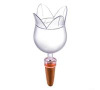 Estacas de riego automático en forma de tulipán, estacas automáticas de riego de plantas con puntas de arcilla de terracota, sistema de riego por goteo de 180 ml para jardín interior y exterior, nivel