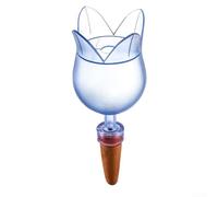 Estacas de riego de plantas con sistema de riego automático, globo de agua en forma de tulipán, entrega gradual de agua hasta 7 días, nivel de agua transparente, construcción de material (agua azul)