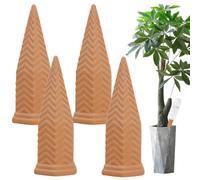Estacas De Riego Por En Terracota | Liberación Lenta Automática para Macetas Paquete de Cuatro | Regador de Plantas de Interior | para plantas de interior, macetas de flores, balcón, jardín, alféizar