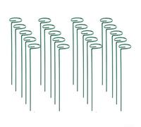 Estacas de soporte para plantas, 20 unidades, 45 cm, marco de escalada de acero recubierto verde para flores y verduras, resistente al óxido, ayuda al crecimiento vertical para jardineros