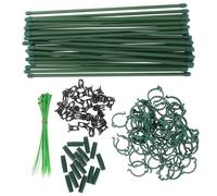 Estacas de Soporte para Plantas Ajustables Verdes de Plástico, 1 Set | Rods Modulares Clips y Ataduras, Resistente al Viento, para Pothos y Enredaderas en Macetas