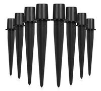 Estacas de Suelo para Luces Solares 10 Piezas Aluminio Negro | Repuesto para Postes de 20mm, Instalación sin Herramientas, Uso en Jardín y Senderos Residenciales