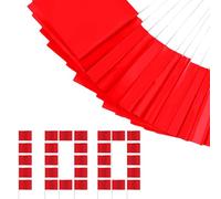 Estacas para marcar césped - 100 unidades de banderas naranjas fluorescentes, poste de acero de 38 cm, pancartas de inspección de alta visibilidad, marcadores de límites de PVC resistentes a la intemp