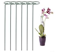 Estacas para plantas trepadoras | Anillos de soporte de metal para jardín con clips | Jaulas de hierro resistente para flores | tomates | orquídeas | Amarilis | Verde | 3 tamaños (25)