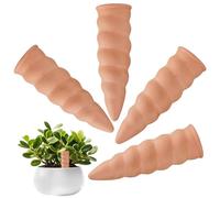 Estacas Para Riego De Plantas,4 Regadores Automáticos Terracota - Dispositivos Para Riego Automático En Macetas | Uso En Bancales Elevados, Balcón, Césped, Patio, Jardín, Porche Y Jardinería