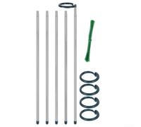 Estacas telescópicas de soporte para plantas, ajustables de 43 a 82 cm, postes de jardín de aleación de aluminio para tomates en maceta, jaulas extensibles resistentes a la corrosión con lazos, 5