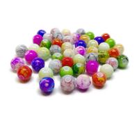 Estacin de cuentas 50 piezas Mezcla de mancha de agua artstica Diseo de vidrio cuentas redondas 8 mm ~ joyas que hacen ~ colgante artesanal libre