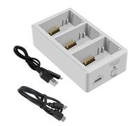 Estación concentradora de carga rápida bidireccional de 3 canales para dispositivos de batería, carga secuencial y caja de almacenamiento, estación compacta