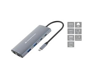 Estación de acoplamiento 10 en 1 - CONCEPTRONIC - DONN06G - HDMI 4K - USB-C PD 100W - Ethernet Gigabit