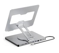 Estación de acoplamiento 10 en 1 para MacBook Pro/Air/Surface/Dell/HP/Lenovo, Mac Type-C Hub con HDMI 4K, USB 3.0, tarjeta SD/TF, RJ45, PD 3.0, hub USB C con base giratoria de 360 grados (ST109A)