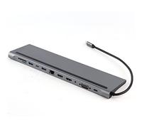 Estación de Acoplamiento 12 en 1, Concentrador USB para Monitor DualHub 12 en 1, Suministros de Accesorios de Estación de Acoplamiento USB