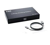 Estación de Acoplamiento de 4 Puertos, Divisor de extensión de Pantalla de computadora for HDMI, 1 Entrada, 4 Salidas, transmisor de Red, Pantalla Dividida 1X4