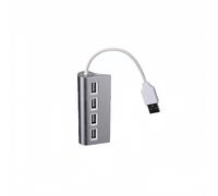 Estación de acoplamiento de aleación de aluminio, concentrador USB 2.0 ultrarrápido de cuatro puertos, adaptador multifunción para ordenador.