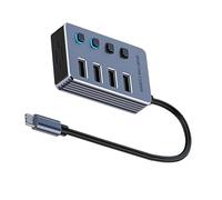 Estación de acoplamiento de aluminio USB 3.0 de 4/7/10 puertos adaptador de carga para una transferencia de datos eficiente y gestión de energía