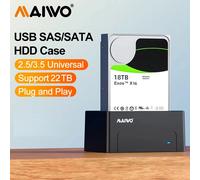 Estación de acoplamiento de disco duro MAIWO SAS 2,5/3,5 pulgadas 5Gbps con UASP 22TB de capacidad SATA a USB 3,0 adaptador lector de carcasa para PC Black AU Plug