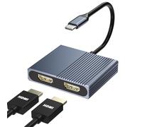 Estación de acoplamiento de doble monitor, estación de acoplamiento USB C, divisor HDMI de visualización extendida, adaptador HDMI 4K dual para 2 monitores, divisor HDMI para monitores duales,