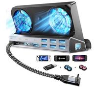 Estación de acoplamiento de Steam Deck 14 en 1 para Steam Deck/Rog Ally/Switch/Legion Go ventiladores de refrigeración duales 4K a 60Hz, 1080P 6 puertos USB, 1000 Mbps, 1000 W tipo C Charing, DP1.2,
