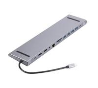 Estación de acoplamiento, estación de acoplamiento 12 en 1, adaptador multipuerto de concentrador versátil, transferencia de datos de alta velocidad y ampliación de la conectividad del portátil con
