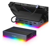Estación de Acoplamiento iVANKY 14 en 1 RGB 4K a 120Hz para Steam Deck OLED/ROG Ally X. Base Plegable con HDMI, Gigabit Ethernet 10Gbps, USB 3.2, Ranuras SD/TF, Ethernet de 1 Gbps y Carga de 100 W