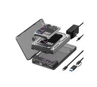 Estación de acoplamiento M.2 NVMe a SATA, SSD/HDD de 2.5 pulgadas/3.5 pulgadas, estación de clonación bidireccional ICY BOX USB-C de 10 Gbps para SSD M.2 NVMe a SATA SSD y HDD de 2.5 pulgadas/3.5